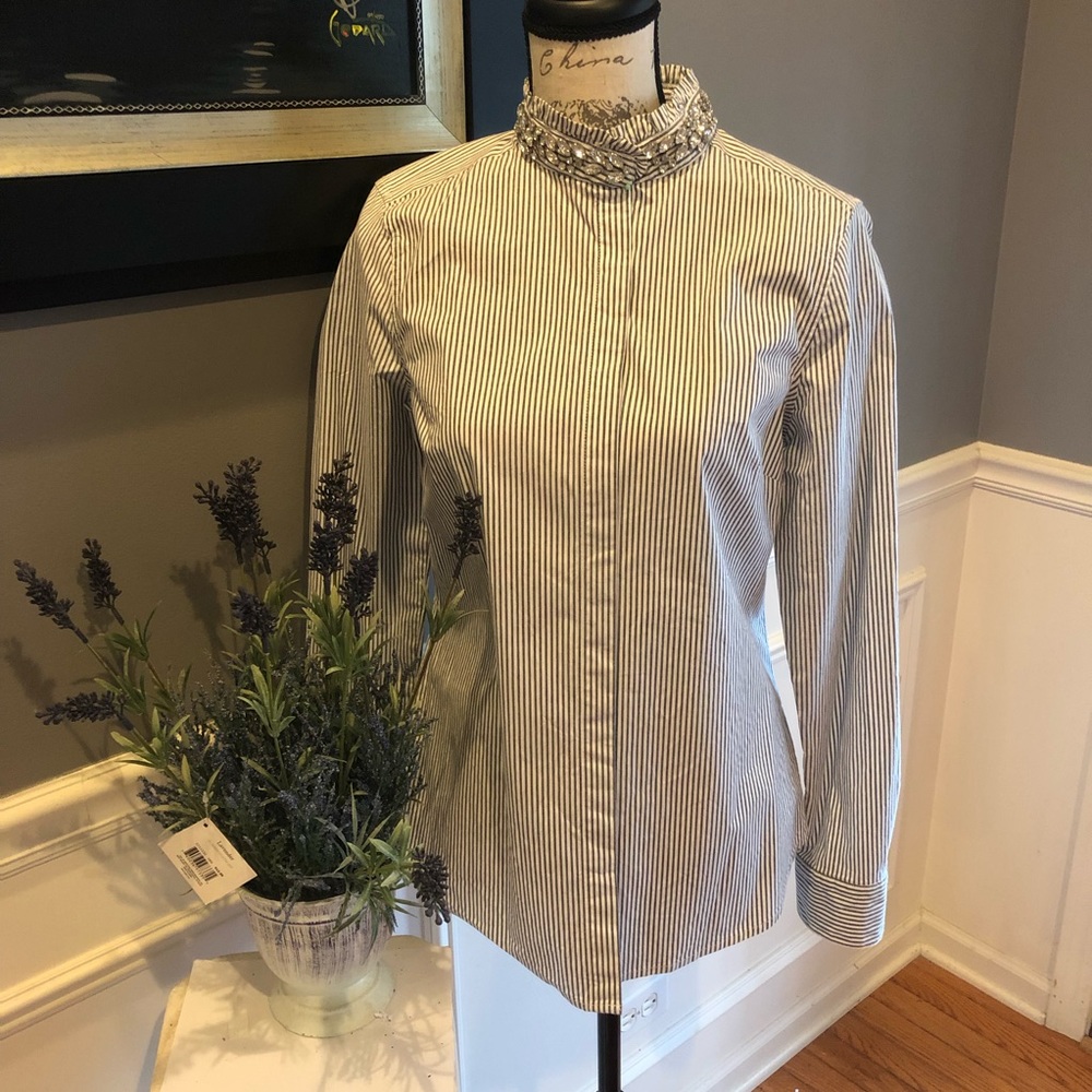 NWOT Blouse with crystal collar